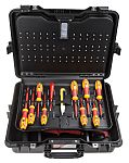 Kit de herramientas RS PRO, Maletín de 36 piezas para Electricista, contiene Martillo, cuchilla, alicates, carraca,