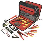 Kit de herramientas CK, Maletín de 19 piezas para Electricista, contiene Martillo, cuchilla, alicates, sierra,