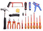 Kit de herramientas RS PRO, Caja de 23 piezas para Electricista, contiene Martillo, cuchilla, alicates, carraca,