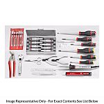 Kit de herramientas Facom, Maletín de 30 piezas para Electricista, contiene Cuchilla, alicates, regla, tijeras,