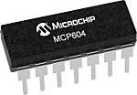 Amplificador operacional MCP604-I/P, 3 V, 5 V 2.8MHZ PDIP, 14 pines, Salida Raíl a Raíl