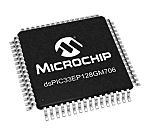Procesador de señal digital DSPIC33EP128GM706-I/PT, 70MIPS 16bit 16 kB RAM, 128 kB Flash, TQFP 64 pines 2 (30 x 10/12