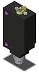 Sensor de distancia rectangular Omron, Sistema Supresión de Fondo, alcance 25 mm → 300 mm, salida PNP, Conector