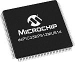 Procesador de señal digital DSPIC33EP512MU814-E/PH, AEC-Q100 60MHZ 16bit 52 Kb RAM, 536 kB Flash, TQFP 144 pines 2 (32