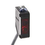 Fotocélula rectangular Omron, Sistema Difuso, alcance 90 mm, salida PNP, Cable de 2 m