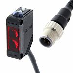 Fotocélula rectangular Omron, Sistema Reflex, alcance 4 m, salida PNP, Extremo libre (pigtail) M12