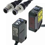 Fotocélula rectangular Omron, Sistema Barrera de Luz, alcance 60 m, salida PNP, Conector Cableado M12