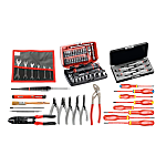 Kit de herramientas Facom, Caja para Electricista, contiene Cepillo, alicates de corte diagonal, alicates,