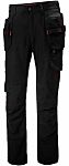 Pantalones de trabajo para Mujer, cintura 30plg, pierna 31.5plg, Negro, Duradero, Algodón, poliéster Luna 30plg 76cm