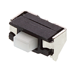 Interruptor táctil tipo Placa de empuje, Negro' gris, contactos SPST, Montaje superficial